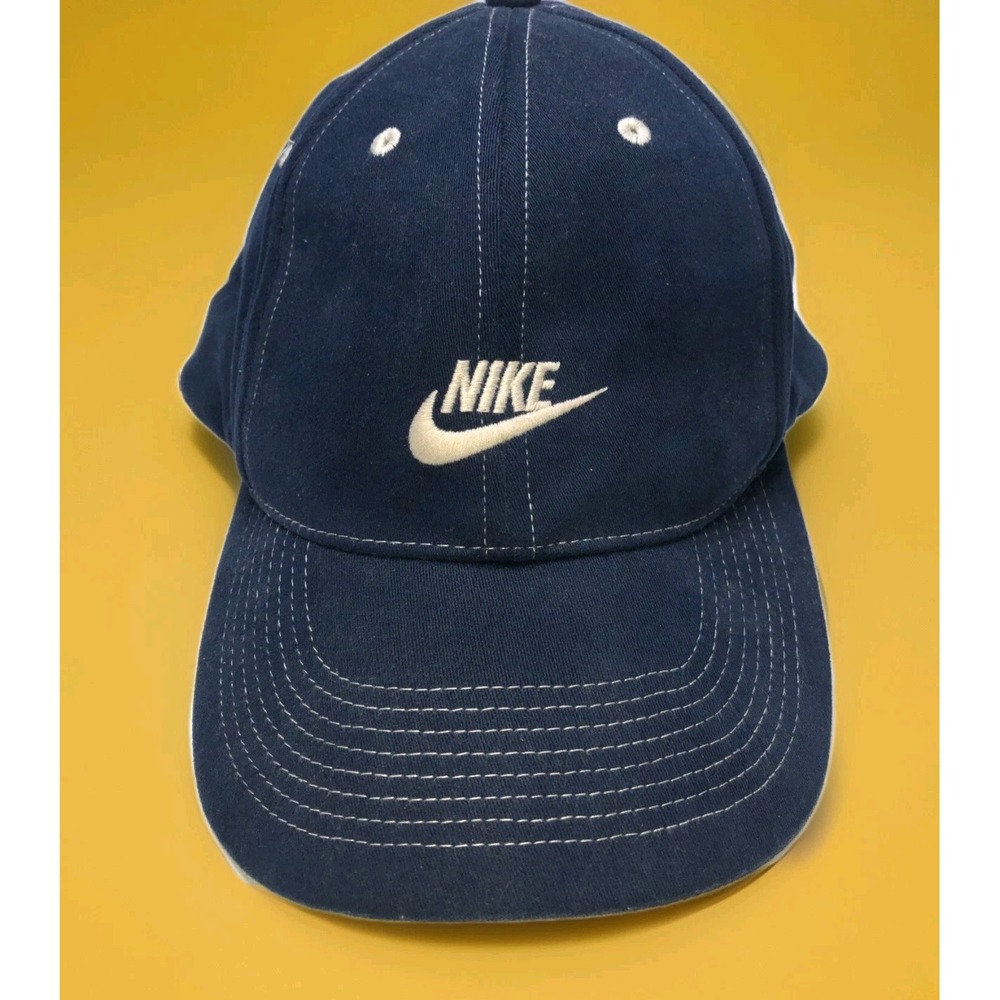 Nike Hat Cap Adult Adjustable‎ Navy Blue Embroidered Logo Baseball One Size